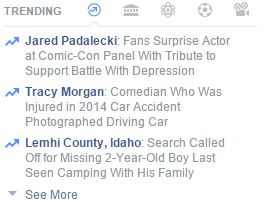 SupernaturalSDCC Jared Padalecki trending on FB